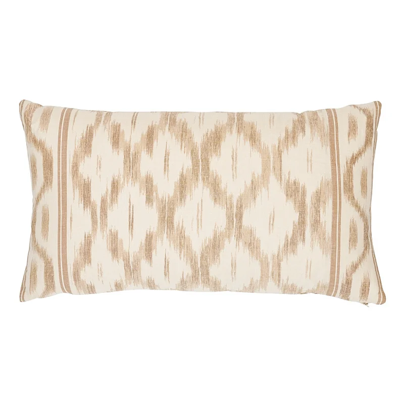 Beige Santa Monica Ikat Lumbar Pillow