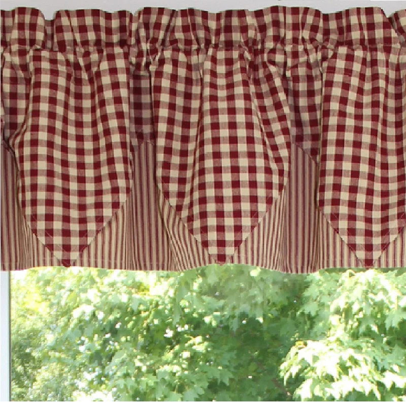 Heritage House Check Barn Red Barn Red - Nutmeg Valance VP100017