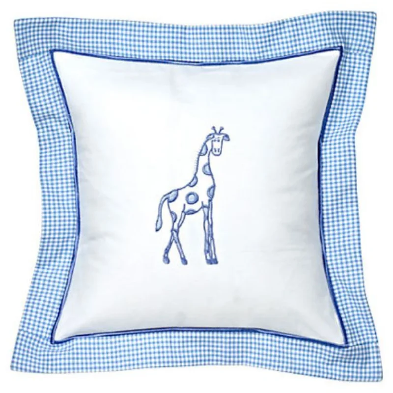 Baby Pillow Cover in Dot Giraffe Blue